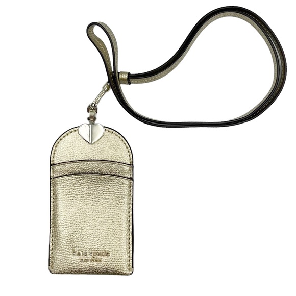 kate spade Accessories Kate Spade Gold Pebbled Leather Id Card